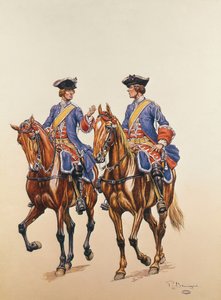 نائب الرقيب وأرتشر من قوة الشرطة المركبة في ليل فرنسا ، c.1750 (مرحاض على ورق) بواسطة بنيني